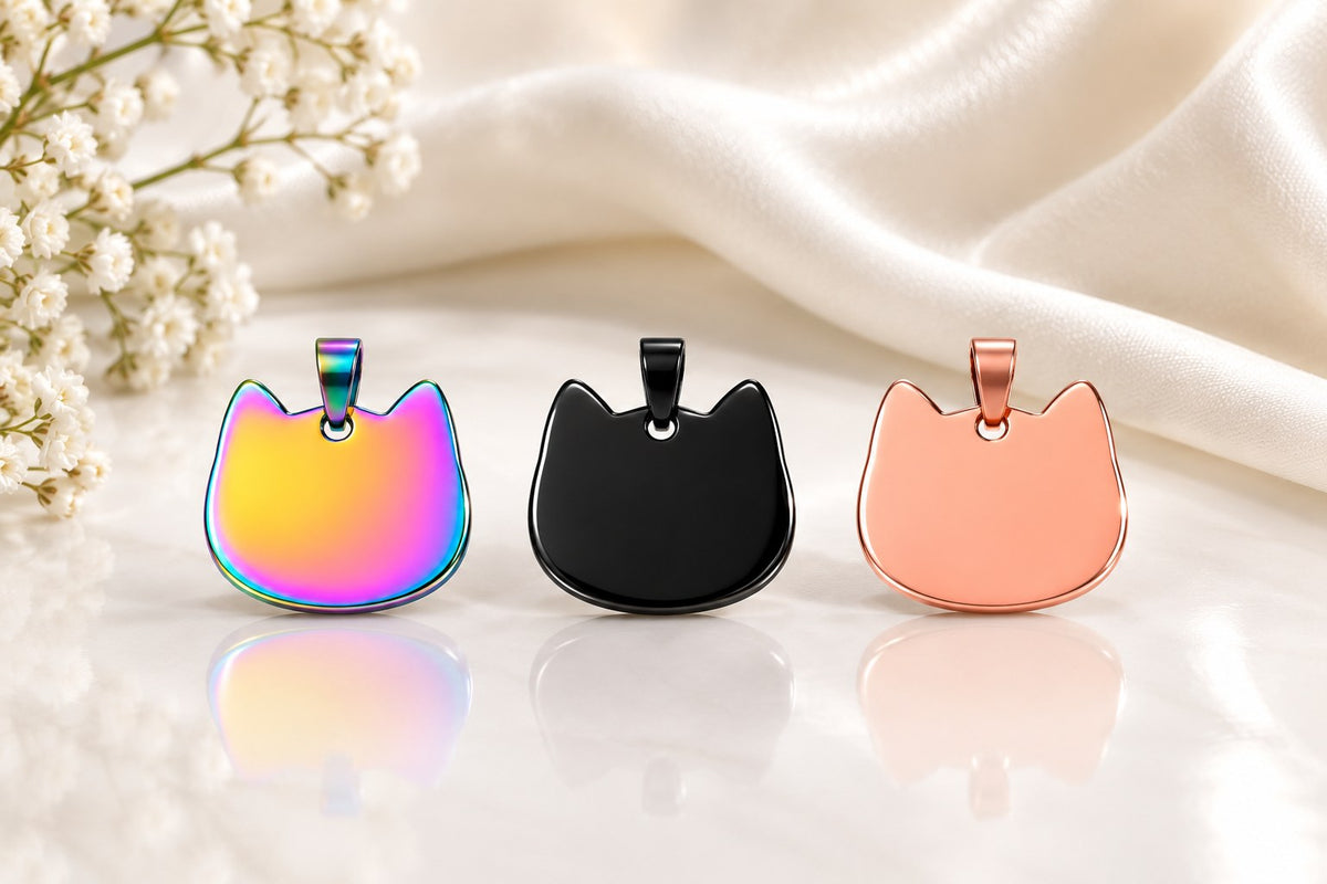 Cat head pet ID tags