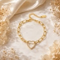 Pavé Heart Link Bracelet