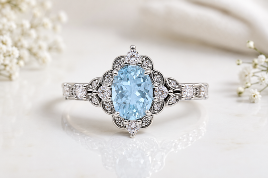 Something Blue Aquamarine Ring