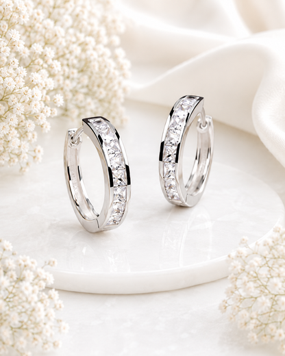 Silver Radiance Hoops