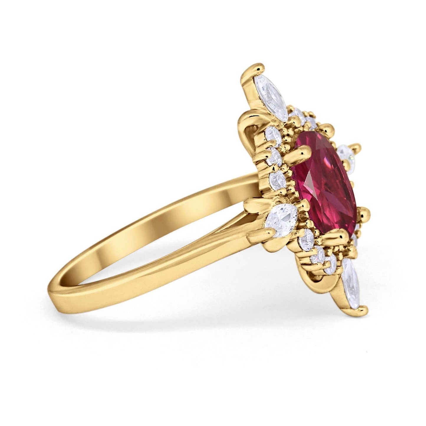 Golden Love Story Ruby Ring