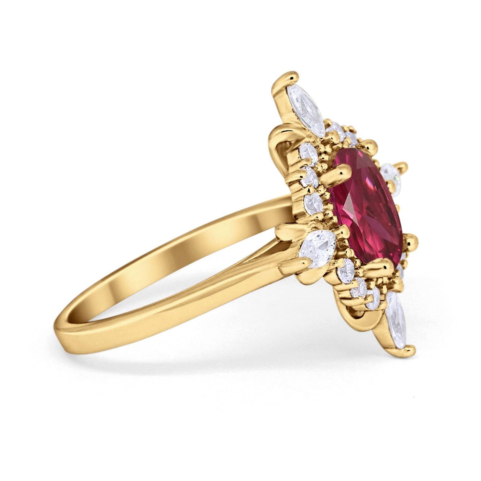 Golden Love Story Ruby Ring