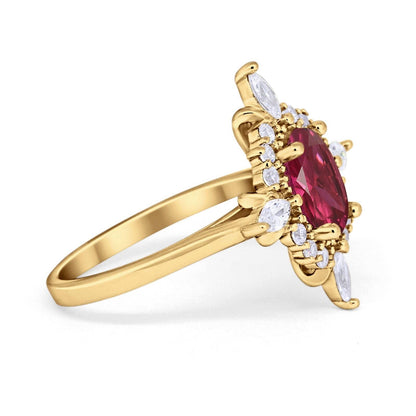 Golden Love Story Ruby Ring