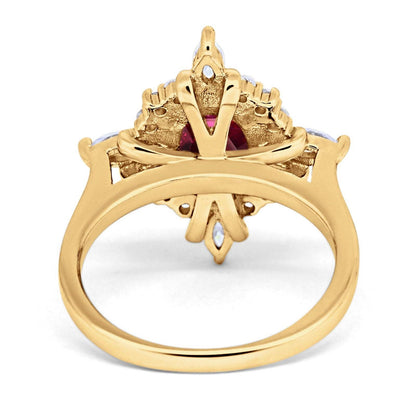 Golden Love Story Ruby Ring