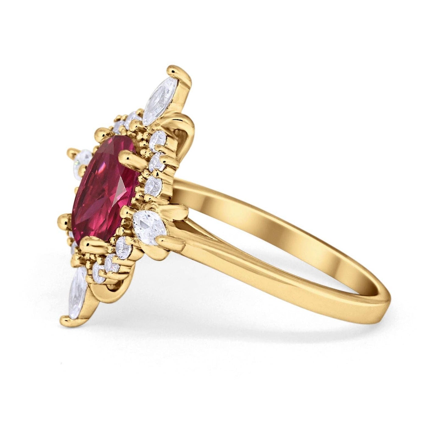 Golden Love Story Ruby Ring