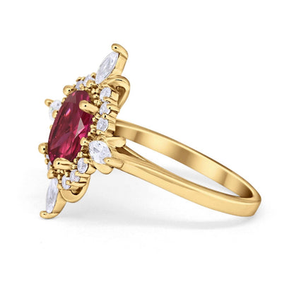 Golden Love Story Ruby Ring