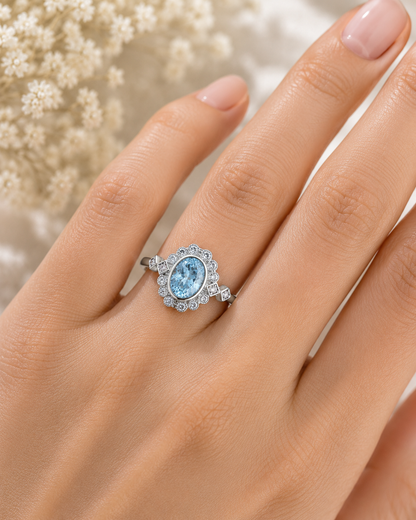 Ocean’s Embrace Halo Ring