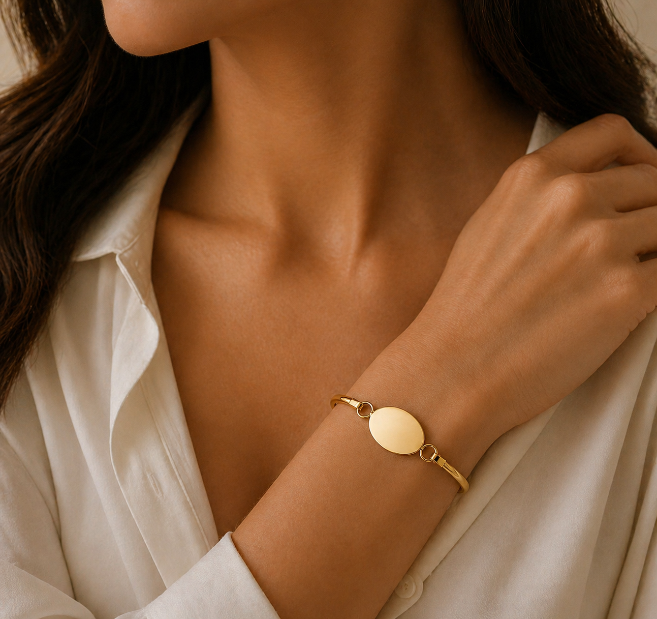 Oval Engravable Bangle
