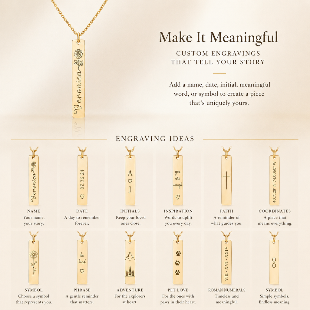 Birth Flower Bar Necklace