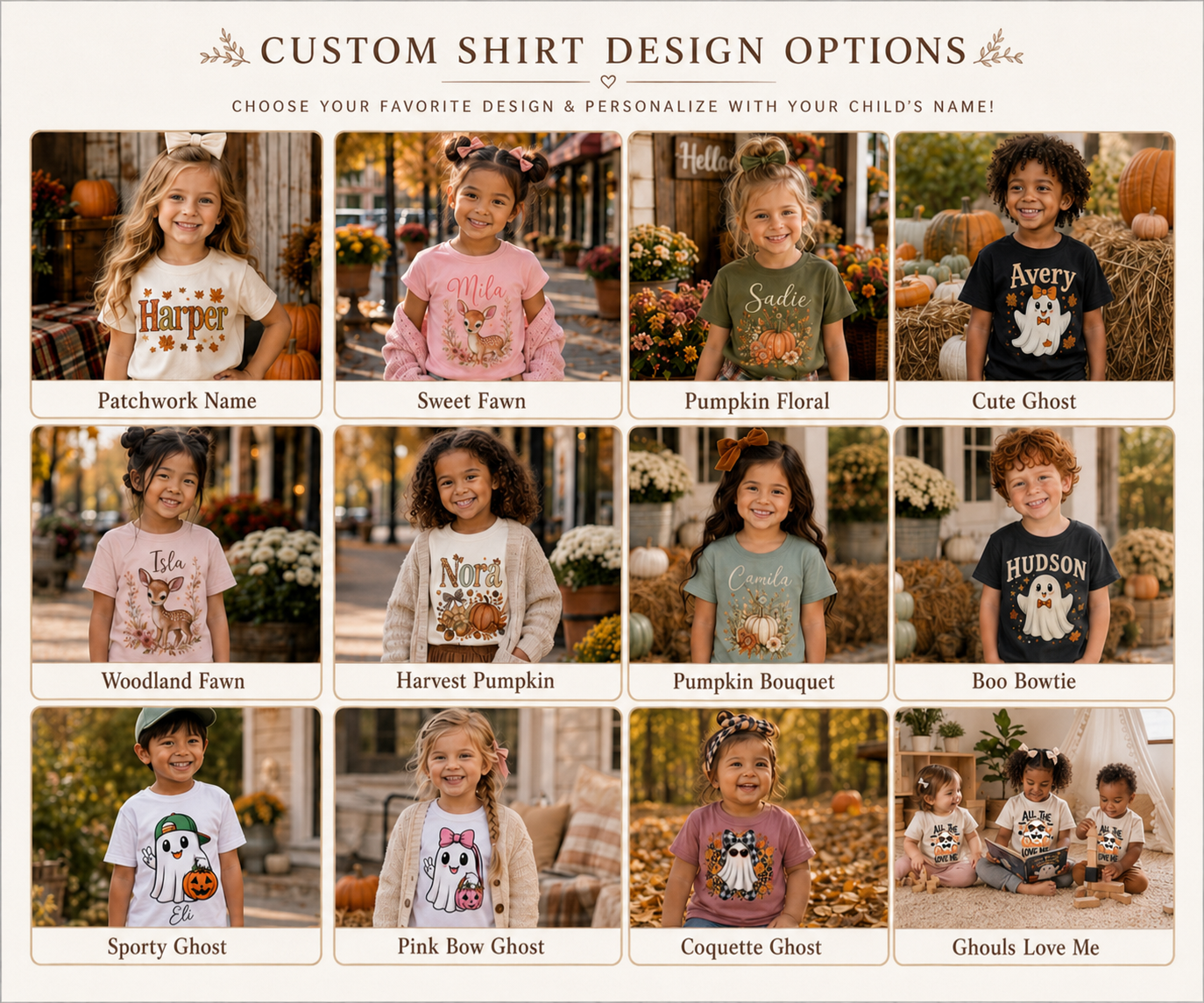 Custom Fall & Halloween Kids Tees