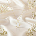 White Crystal Teardrop Necklace