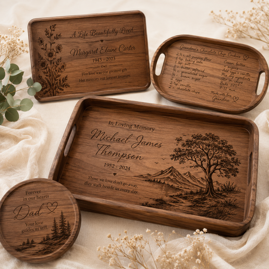 Custom Memorial Wooden Tray