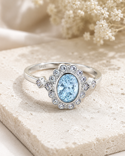 Ocean’s Embrace Halo Ring