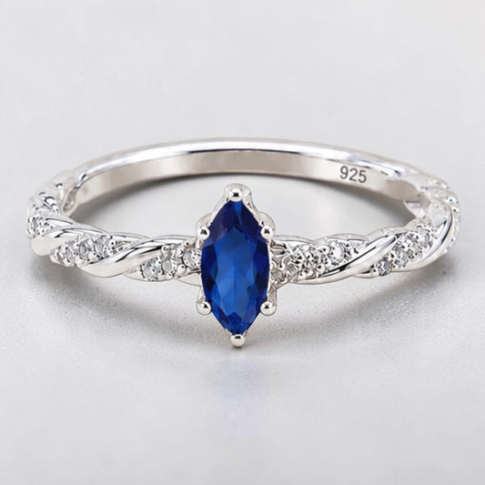 Blue Ridge Marquise Sterling Silver Ring