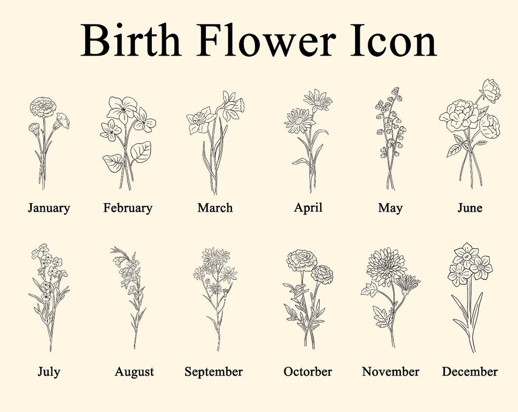 Custom Birth Flower & Birthstone Keychain – Personalized Name Tag