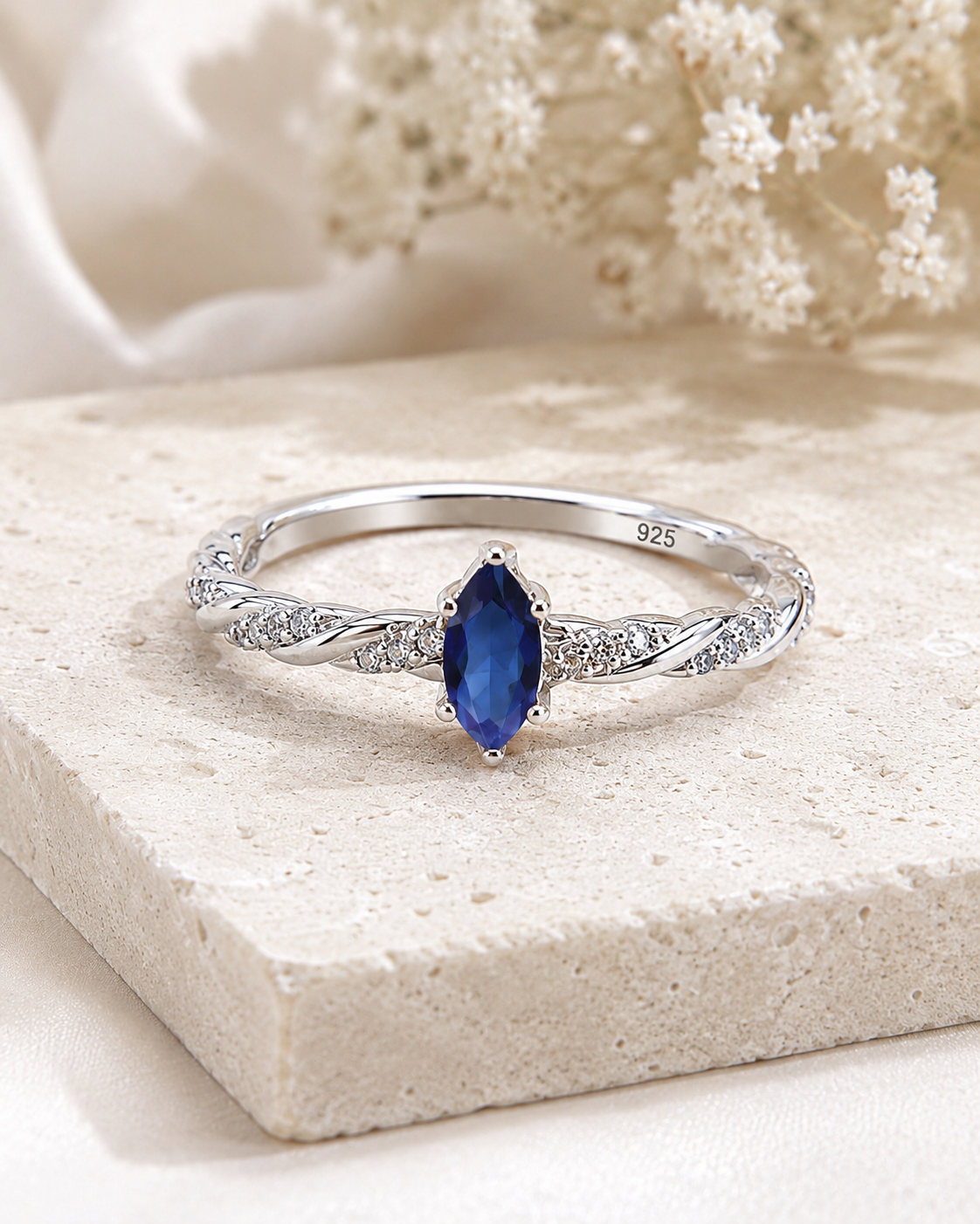Blue Ridge Marquise Sterling Silver Ring