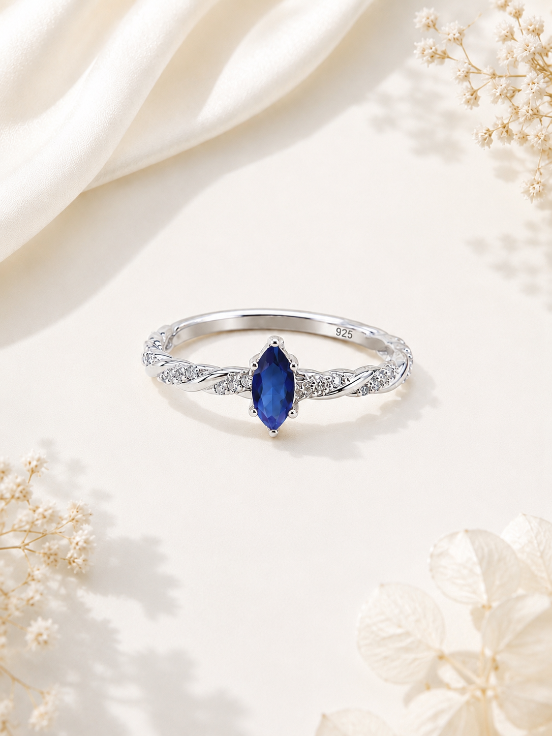 Blue Ridge Marquise Sterling Silver Ring