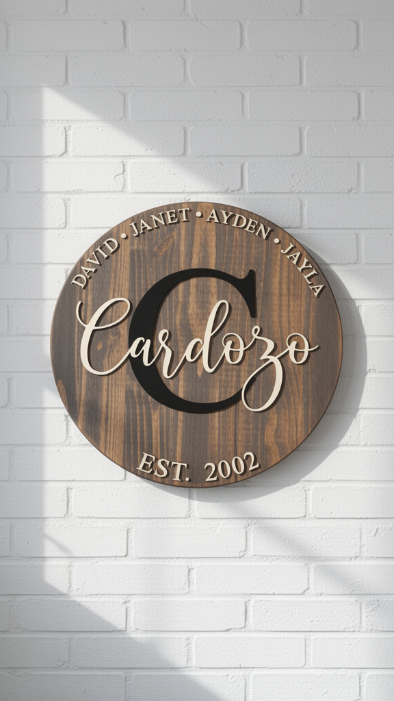 Custom Family Name Wood Sign