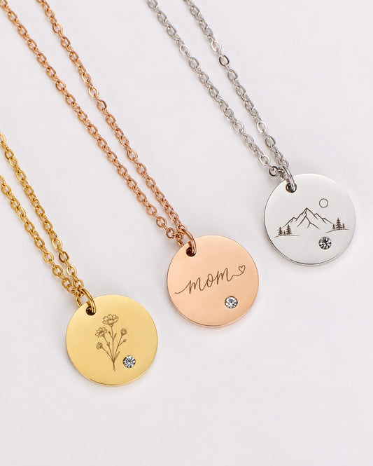 Custom engraved coin necklace