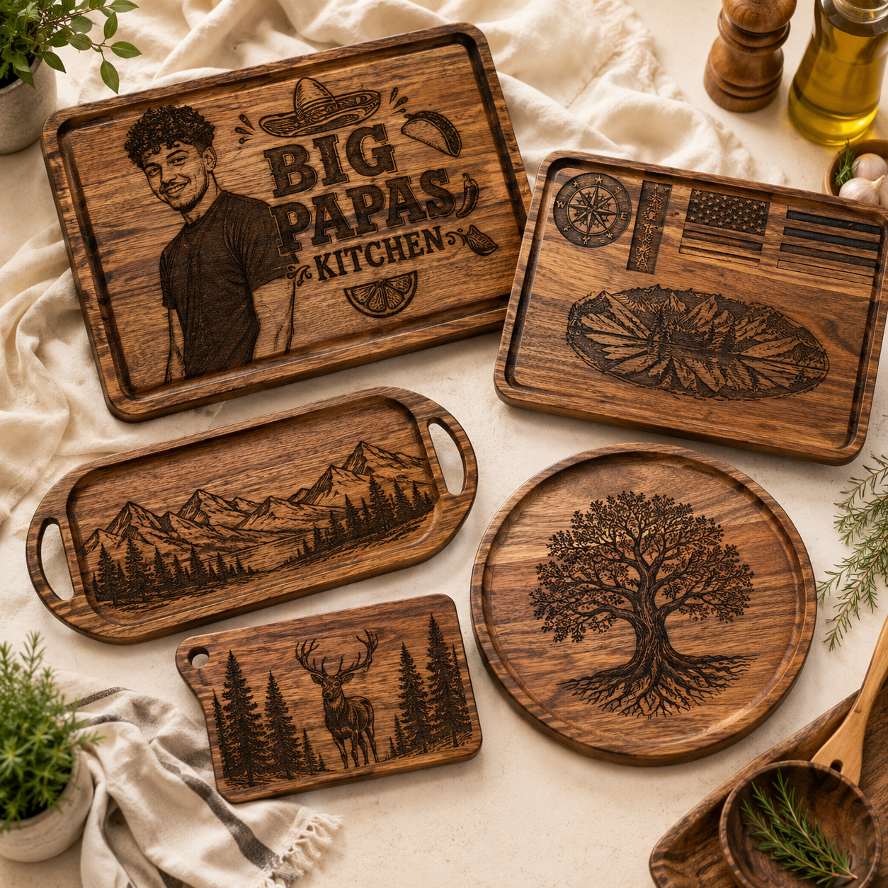 Custom Memorial Wooden Tray