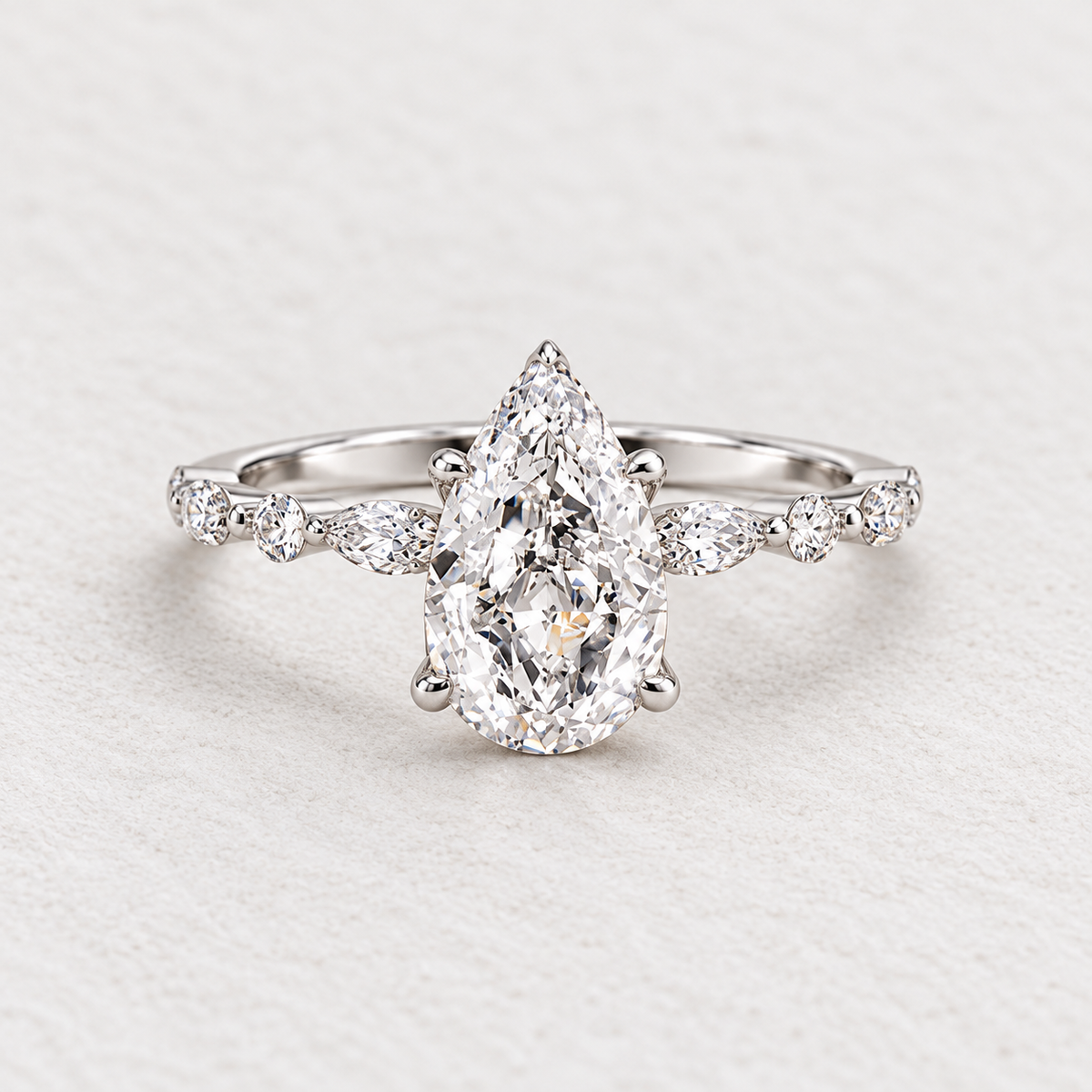 Dewdrop Pear Engagement Ring