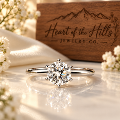 Everlight Moissanite Solitaire Ring with sign