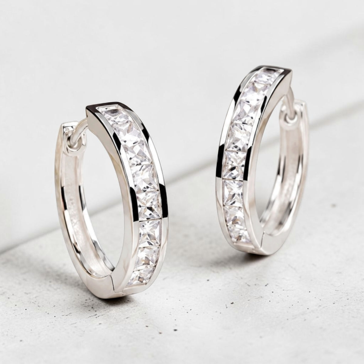 Silver Radiance Hoops