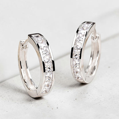 Silver Radiance Hoops