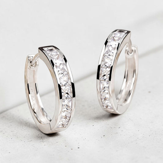 Silver Radiance Hoops