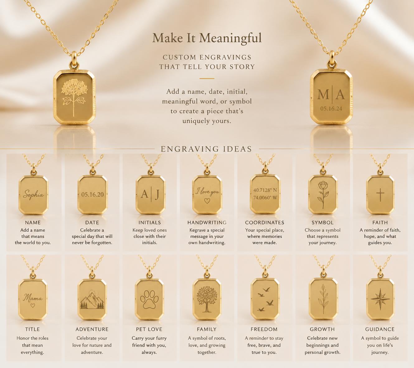 Radiant Frame Engravable Necklace