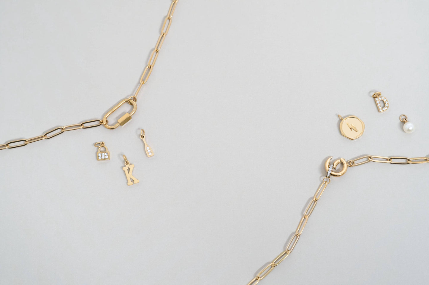 The 18K Gold Pvd Paperclip Carabiner Necklace: Gold | 16+2"