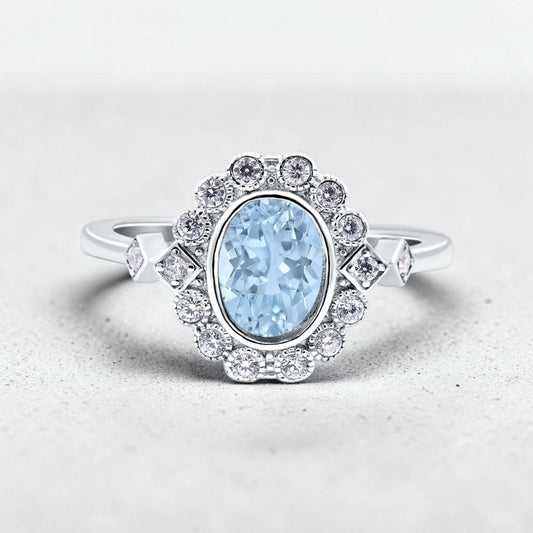 Ocean's Embrace Halo Ring