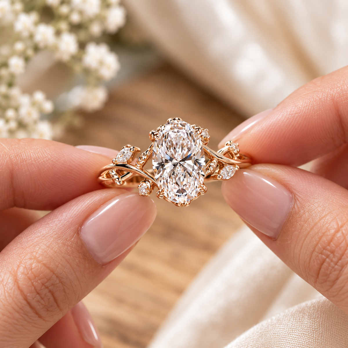 Wild Rose Vine Oval Ring