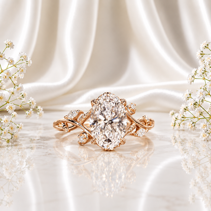Wild Rose Vine Oval Ring